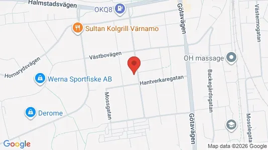 Lägenheter att hyra i Värnamo - kort over placeringen