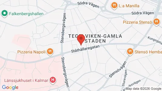 Lägenheter att hyra i Kalmar - kort over placeringen