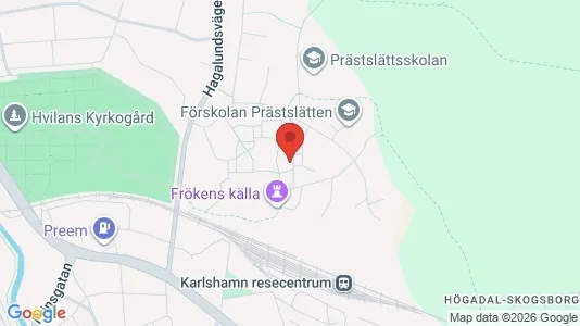 Bostadsrätter till salu i Karlshamn - kort over placeringen