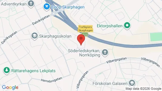 Bostadsrätter till salu i Norrköping - kort over placeringen
