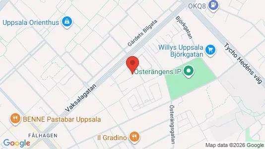 Bostadsrätter till salu i Uppsala - kort over placeringen