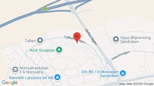 Lägenheter att hyra i Sandviken - kort over placeringen