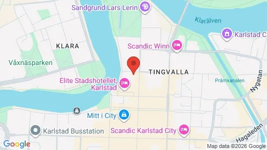 Lägenheter att hyra i Karlstad - kort over placeringen