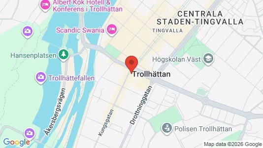 Lägenheter till salu i Trollhättan - kort over placeringen