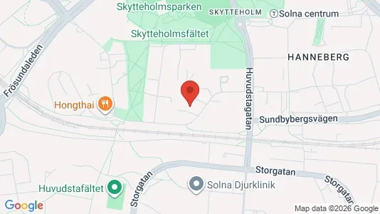 Lägenheter till salu i Solna - kort over placeringen