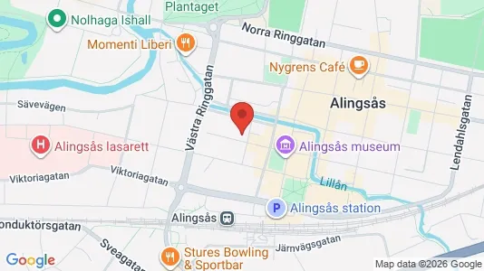 Bostadsrätter till salu i Alingsås - kort over placeringen