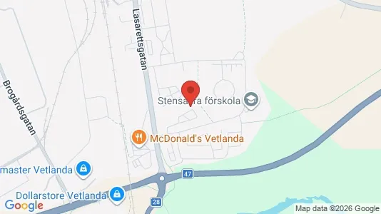 Bostadsrätter till salu i Vetlanda - kort over placeringen
