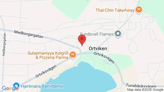 Bostadsrätter till salu i Sundsvall - kort over placeringen