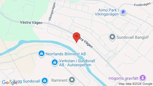 Bostadsrätter till salu i Sundsvall - kort over placeringen