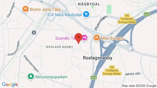 Lägenheter till salu i Täby - kort over placeringen