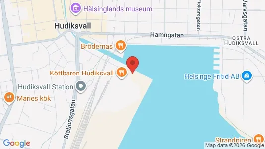 Bostadsrätter till salu i Hudiksvall - kort over placeringen