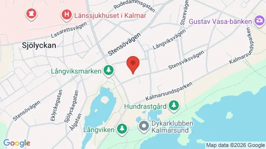 Bostadsrätter till salu i Kalmar - kort over placeringen
