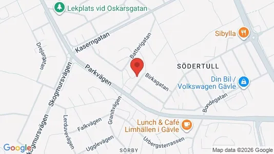 Bostadsrätter till salu i Gävle - kort over placeringen