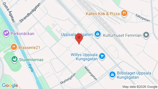 Lägenheter till salu i Uppsala - kort over placeringen