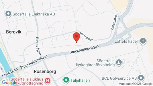 Bostadsrätter till salu i Södertälje - kort over placeringen