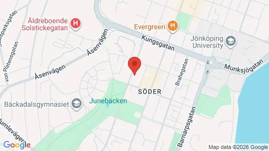 Bostadsrätter till salu i Jönköping - kort over placeringen
