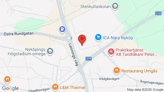 Bostadsrätter till salu i Nyköping - kort over placeringen