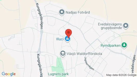 Bostadsrätter till salu i Växjö - kort over placeringen
