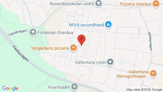 Lägenheter till salu i Vallentuna - kort over placeringen