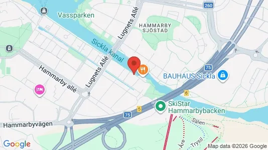 Lägenheter till salu i Hammarbyhamnen - kort over placeringen