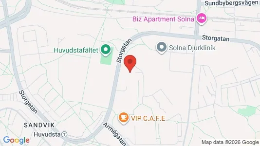 Lägenheter till salu i Solna - kort over placeringen