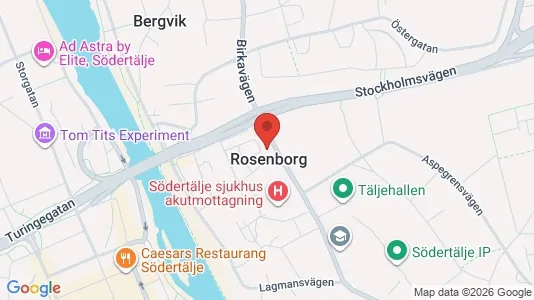 Bostadsrätter till salu i Södertälje - kort over placeringen