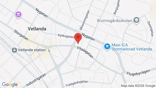 Lägenheter att hyra i Vetlanda - kort over placeringen