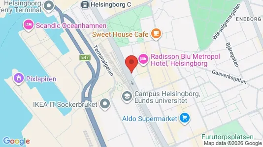 Lägenheter att hyra i Helsingborg - kort over placeringen