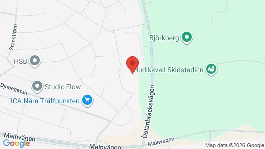 Lägenheter att hyra i Hudiksvall - kort over placeringen