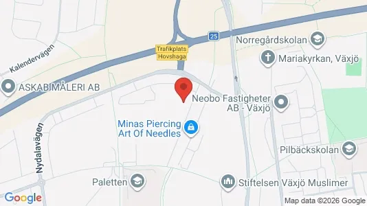 Lägenheter att hyra i Växjö - kort over placeringen