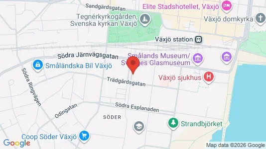 Lägenheter att hyra i Växjö - kort over placeringen