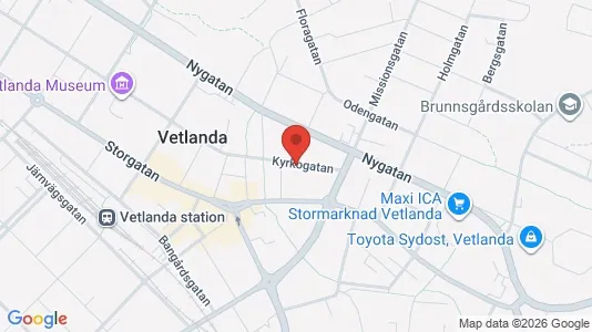 Lägenheter att hyra i Vetlanda - kort over placeringen