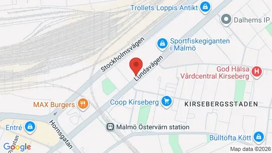 Lägenheter att hyra i Kirseberg - kort over placeringen