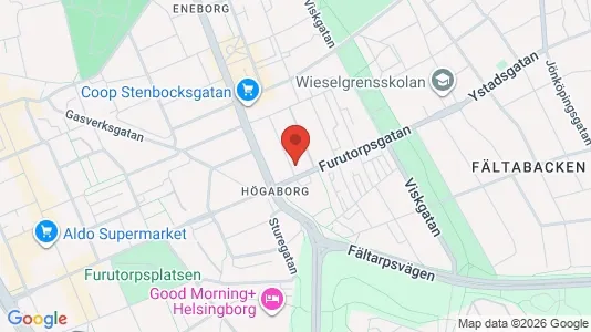 Lägenheter att hyra i Helsingborg - kort over placeringen