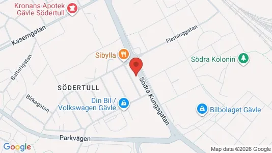 Lägenheter att hyra i Gävle - kort over placeringen