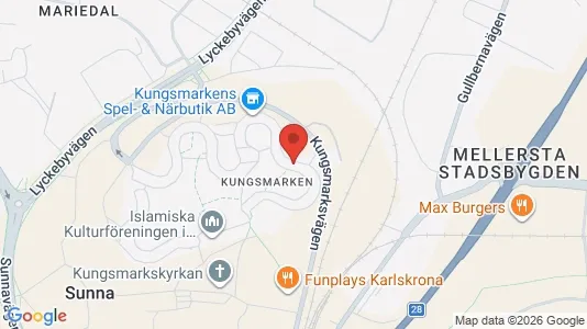 Lägenheter att hyra i Karlskrona - kort over placeringen