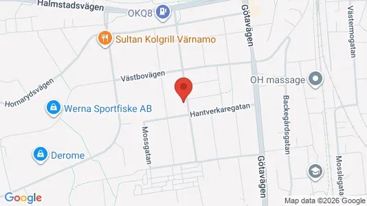 Lägenheter att hyra i Värnamo - kort over placeringen