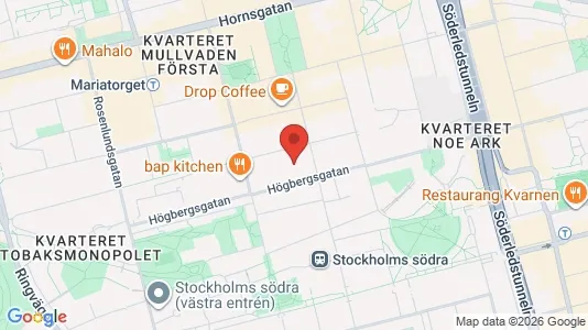 Lägenheter till salu i Södermalm - kort over placeringen
