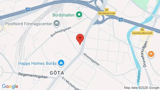 Lägenheter till salu i Borås - kort over placeringen