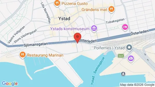 Lägenheter att hyra i Ystad - kort over placeringen