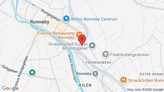 Lägenheter att hyra i Ronneby - kort over placeringen
