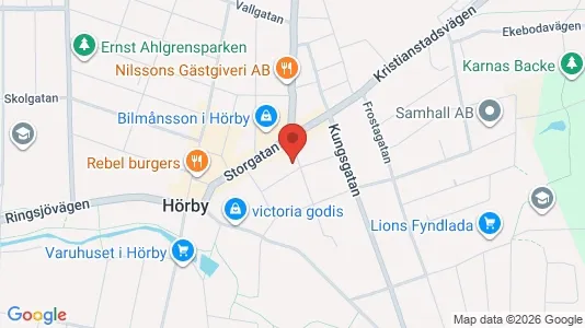 Bostadsrätter till salu i Hörby - kort over placeringen
