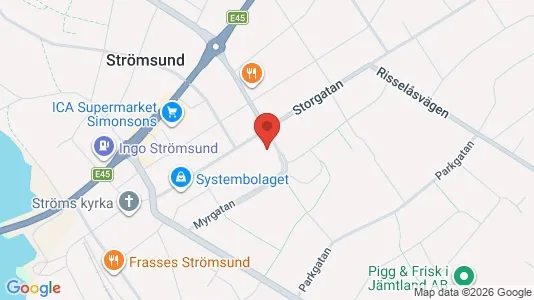 Lägenheter att hyra i Strömsund - kort over placeringen