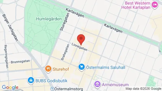 Lägenheter att hyra i Östermalm - kort over placeringen