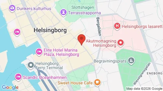Lägenheter till salu i Helsingborg - kort over placeringen