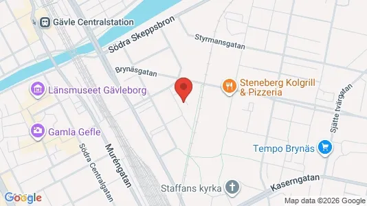 Lägenheter att hyra i Gävle - kort over placeringen