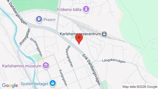 Lägenheter till salu i Karlshamn - kort over placeringen