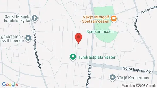 Bostadsrätter till salu i Växjö - kort over placeringen