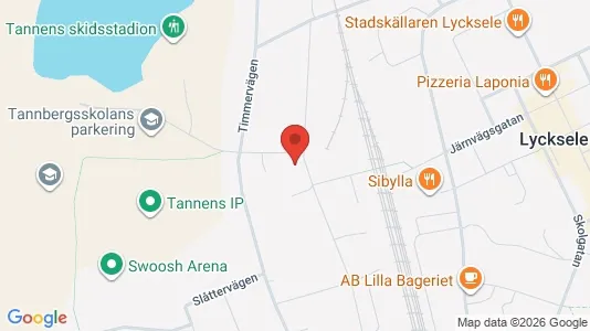 Lägenheter att hyra i Lycksele - kort over placeringen