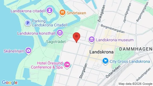 Lägenheter till salu i Landskrona - kort over placeringen
